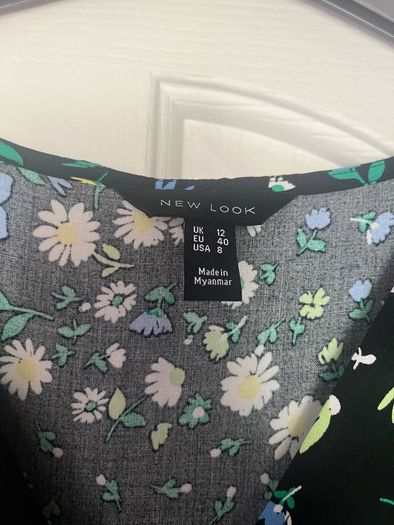 Brand new new look mini black and floral cotton dress