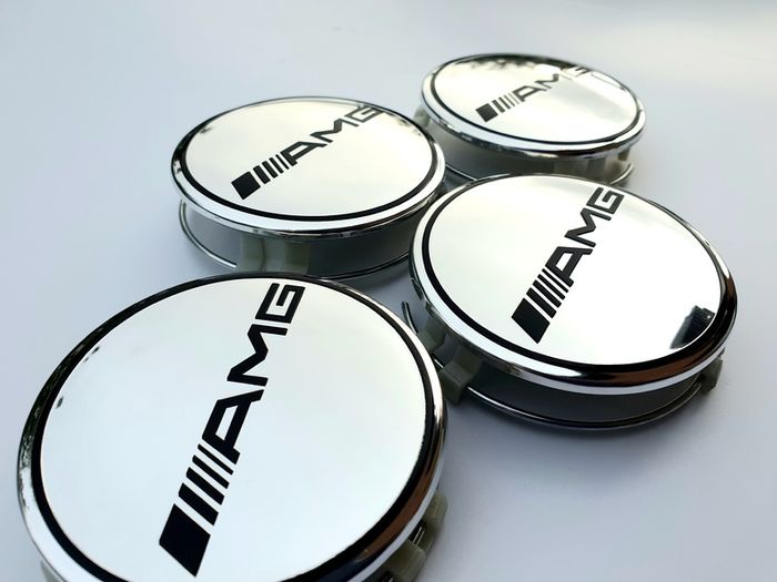 4x AMG SILVER Mercedes Benz 75mm Alloy Wheel Center Caps cap Hub Cover  E S C S CLK 75