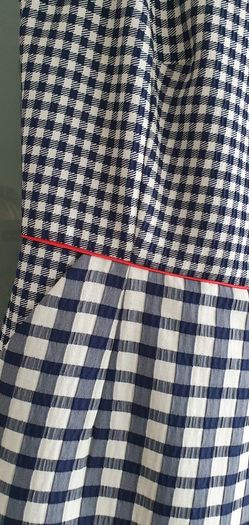 PRECIS navy white red shift dress with pockets Sz 10 UK
