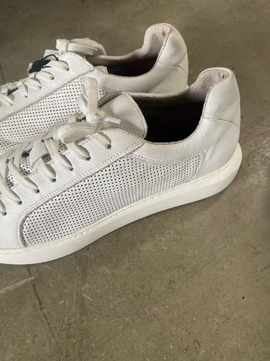 Mens white leather Bianco  shoes size 46/11