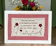 Vintage Embroidered Gingham Picture Frame