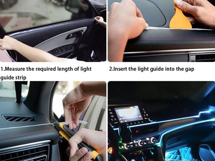 3m usb blue led interior car light decoration