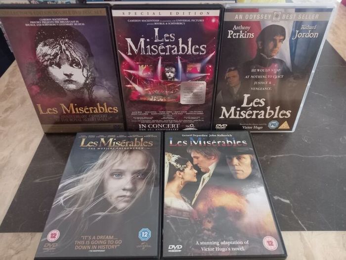 Les Miserables DVD Collection Bundle Lot Musical Movies & Live Stage Shows