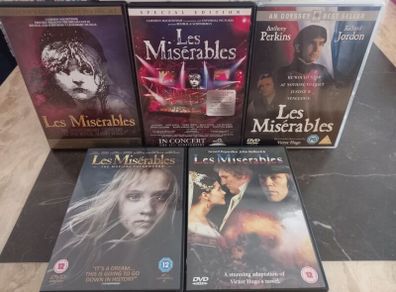 Les Miserables DVD Collection Bundle Lot Musical Movies & Live Stage Shows