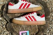 Adidas Samba Rose White Red Leather Gel Sole
