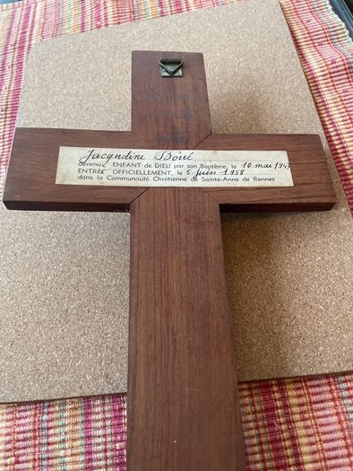 1940s Babtism wooden cross