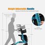 New can post Folding Aluminium Mobility Aid Rollator Walker with 4 Wheels Image 10