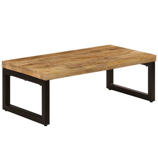 Coffee Table 110x50x35 cm Solid Mango Wood and Steel