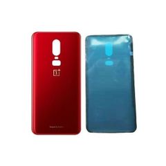 For OnePlus 6 1+6  Rear Battery Cover Back Glass Panel Red & Adhesive - FHTOP6BCR