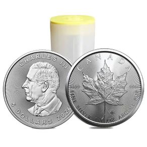 2026 Canada Tube of 25 - Maple Leaf 1 oz Silver Bullion Coin