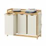 Bamboo Laundry Sorter with 3 Removable Bags and Storage Shelf 150L Image 9