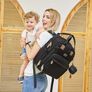 Changing Bag Backpack, Large Nappy Back Pack Multifunction Baby Bags with Portable Changing Mat, Pacifier Holder, and Stroller Straps, for Mom and Dad Image 3