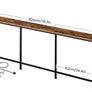 200 cm Narrow Console Table with Power Outlet, 18 cm Skinny Sofa Table, Long Behind Couch Table with Charging Station, for Entryway, Hallway, Living Room, Rustic Brown and Black Image 8