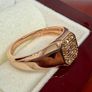 Diamond Natural Arglye Champagne Diamond SIGNET Ring Image 5