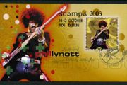 2003 Ireland Stampa Public Souvenir Phil Lynott Miniature Sheet Overprinted for Stampa Used with show Cancel (butterfly) 10th October 2003.