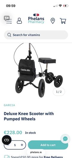Knee Scooter with Pumped Wheels - perfect condition