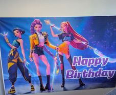 K-PoP birthday photo backdrop