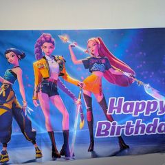 K-PoP birthday photo backdrop