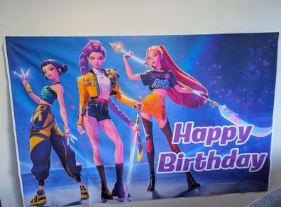 K-PoP birthday photo backdrop