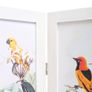 4-Panel Room Divider White 140x165 cm Bird Image 5