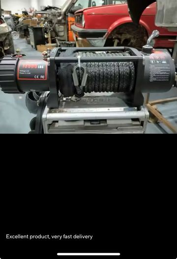 Electric Winch 13500 LBS/ 6123KG 12V 27M/92FT Synthetic Tow Rope Lifting troliu Hoist for 4X4 Car Trailer ATV Truck Boat