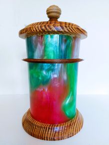 Vintage Wood Turned Lidded Jar
