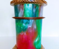 Vintage Wood Turned Lidded Jar