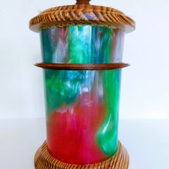 Vintage Wood Turned Lidded Jar