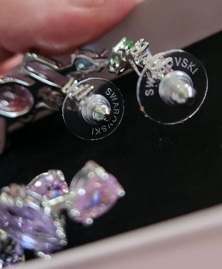 Swarovski multicoloured hoop earrings