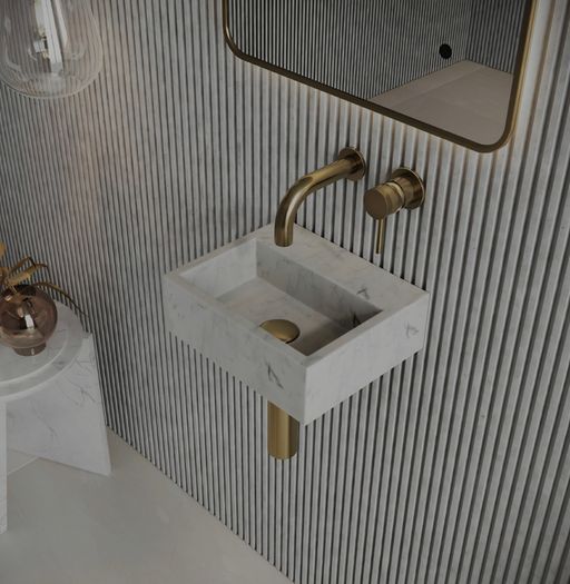 Cararra marble wall mounted sink