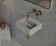 Cararra marble wall mounted sink