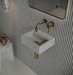 Cararra marble wall mounted sink