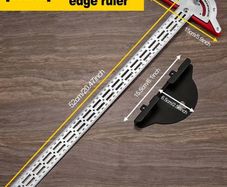 Precision Metal Angle Ruler - Adjustable Rotation Head, Metric/Imperial Measurements, Waterproof & Rustproof, Ideal for Carpentry & Woodworking Projects, Wall-Mounted Storage Cover not included
