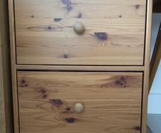 IKEA Pine Bedside Cabinet with Two Drawers
