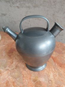 Antique French pewter water pitcher