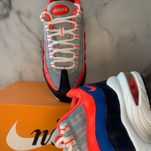 Nike Air Max 95 Grey Blue Crimson