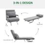 3 in 1 Sofa Bed Sleeper Chair with Armrest Image 3