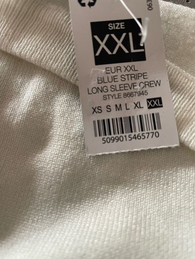 Ladies blue stripe crewneck plus size New
