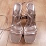Zara Rose Gold Metallic Strappy Lace-Up Platform Block Heels 7UK/40EU Image 8