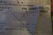 P.J Carroll &amp; Co Dundalk receipts
