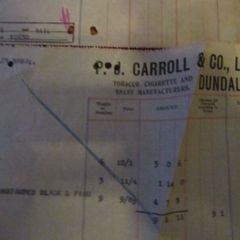 P.J Carroll & Co Dundalk receipts