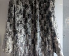 Mid real fur silver coat