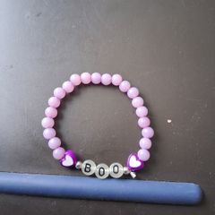 Halloween Boo beaded bracelet with purple beads