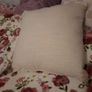 cream french knots heart shabby chic cushion Image 3
