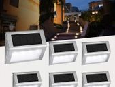 Solar Deck Lights 4 LED Easternstar, Solar Step Lights Outdoor Waterproof Stainless Steel Wireless Illuminate for Stair Wall Patio Yard Path Fence Gate