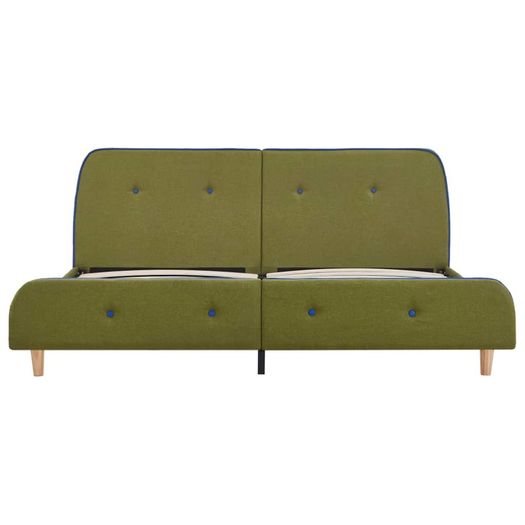 Bed Frame Green Fabric 150x200 cm