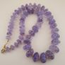 Beautiful Vintage Melon Shape Purple Ameythst Beads Necklace 22 inches Image 8