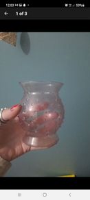 small glass pink decorative jar/candle holder