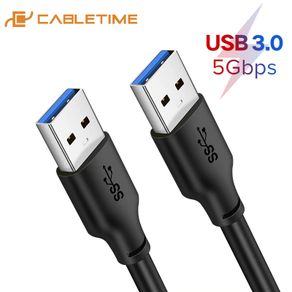 2 X Cabletime 1M Super Speed USB 3.0 Type-A (Male/Male) QC 3.0 Fast Charger & Data Sync 5Gbps Extension Cable (Brand New/Warranty)
