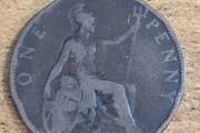 Great Britain UK 1901 One Penny Victoria Coin - free standard postage